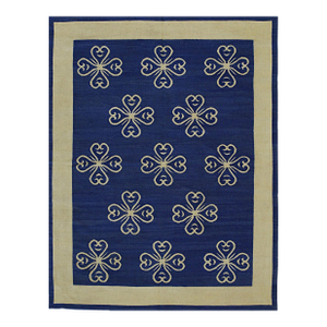 9x12 Handcrafted Exquisite Blue Floral Modern Flatweave Wool Carpet Rug