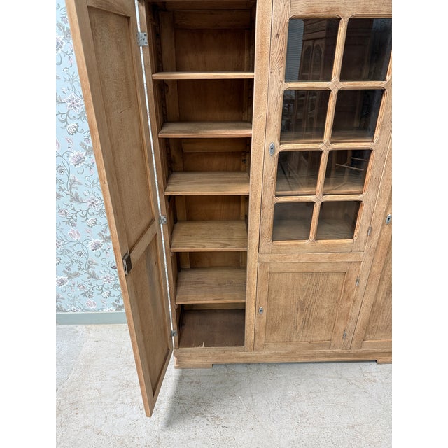 Large Art Deco Oak Wardrobe, 1940s For Sale - Image 13 of 18