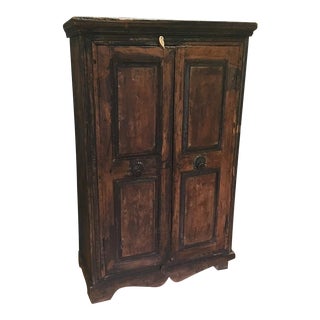 Refinished Antique Wooden Armoire For Sale