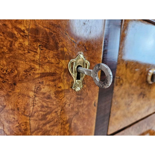 Art Deco Sideboard in Briar Root and Lacquered Wood with Glass Top, 1950s For Sale - Image 11 of 18