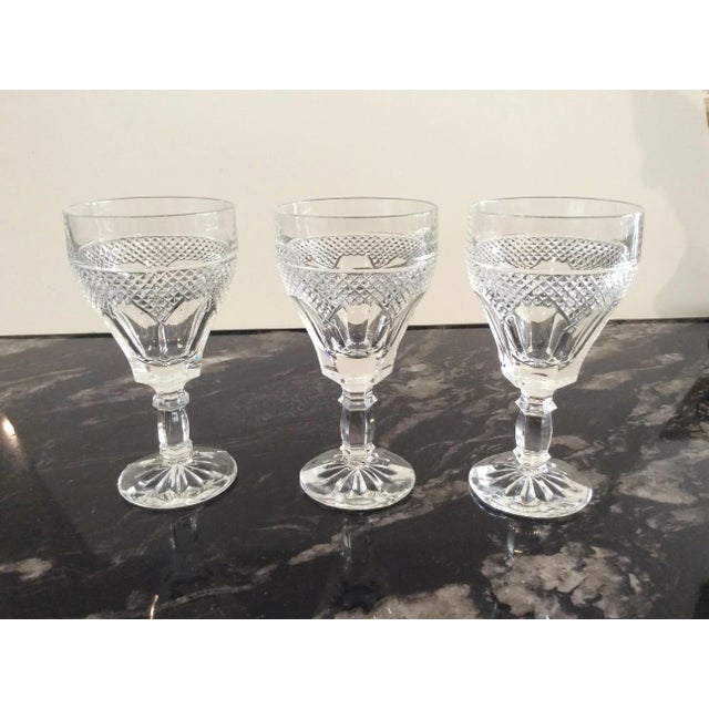 Vintage English Cut Crystal Stemmed Red Wine Glasses- Set of 3 For Sale - Image 13 of 13