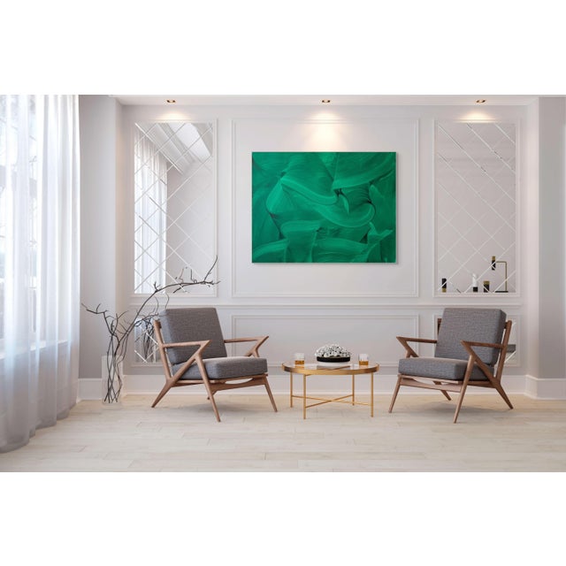 Abstract Contemporary Abstract Acrylic on Canvas "Verdant Whispers" by Nikolaos Schizas For Sale - Image 3 of 3