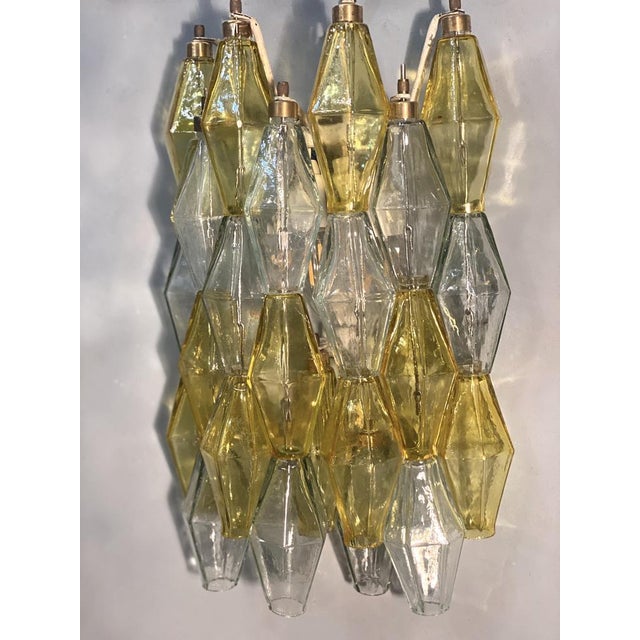 Yellow and Clear Poliedri Sconces by Carlo Scarpa for Venini, 1980s For Sale - Image 12 of 15