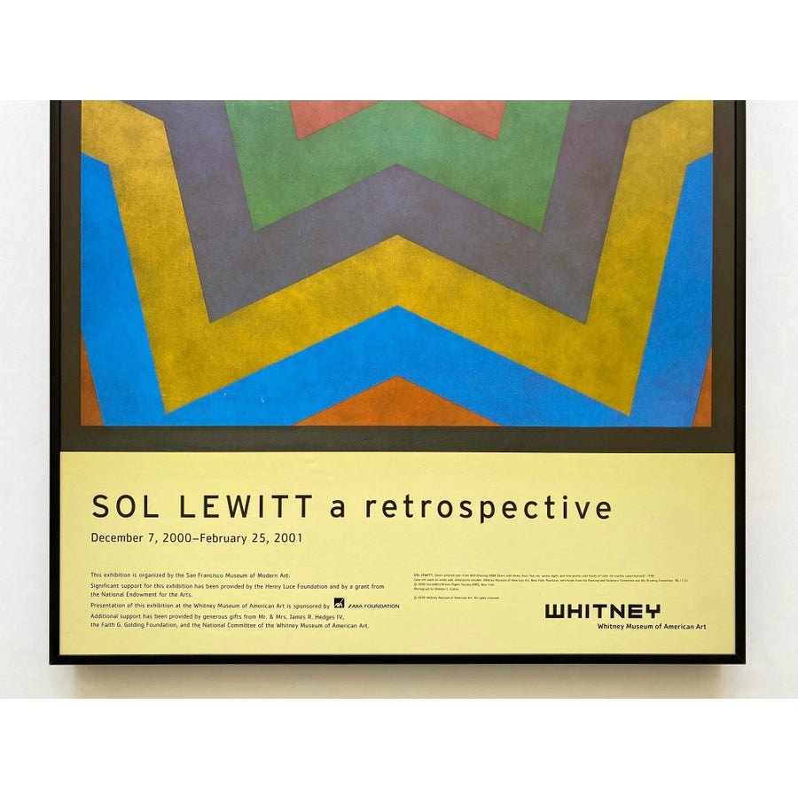 Sol LeWitt Vintage Modernist Lithograph Print Framed Retrospective