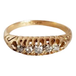 Antique Victorian 18ct Gold Cut Diamond Ring, Birmingham, 1894 For Sale