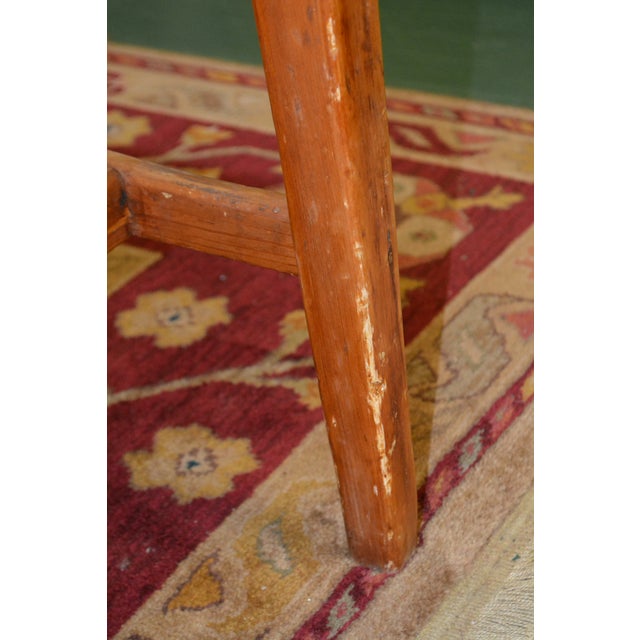 Antique Rustic Pine Work / Side Farmhouse Kitchen Table With Long Drawer For Sale - Image 14 of 18