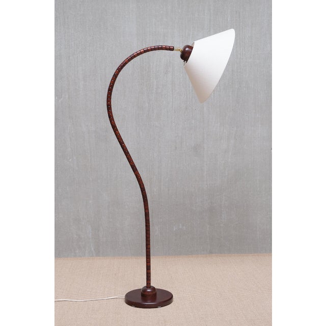 Wood Sculptural Markslöjd Floor Lamp in Beech Wood, Sweden, 1960s For Sale - Image 7 of 15