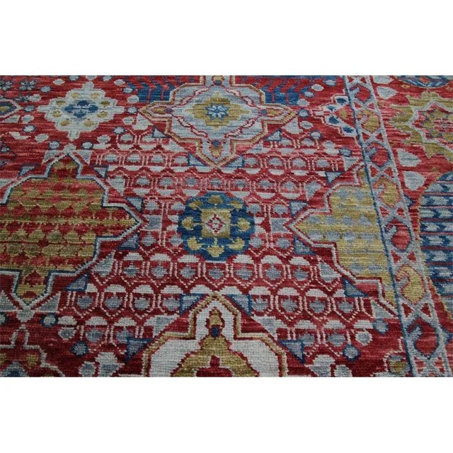 Blue Handwoven Mamlouk Style Area Rug 12’4″ X 15’1″ For Sale - Image 8 of 10
