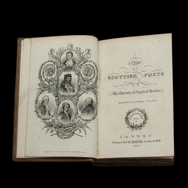Traditional 1821's 2 Antique Books the Lives of Scottish Poets For Sale - Image 3 of 12