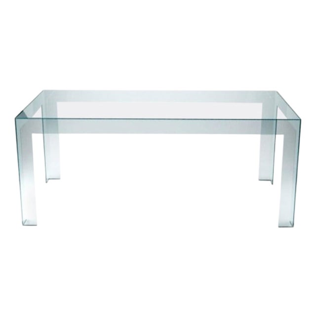 Italian Clear Glass Dining Table by Dimore Di Lucia Valzelli For Sale