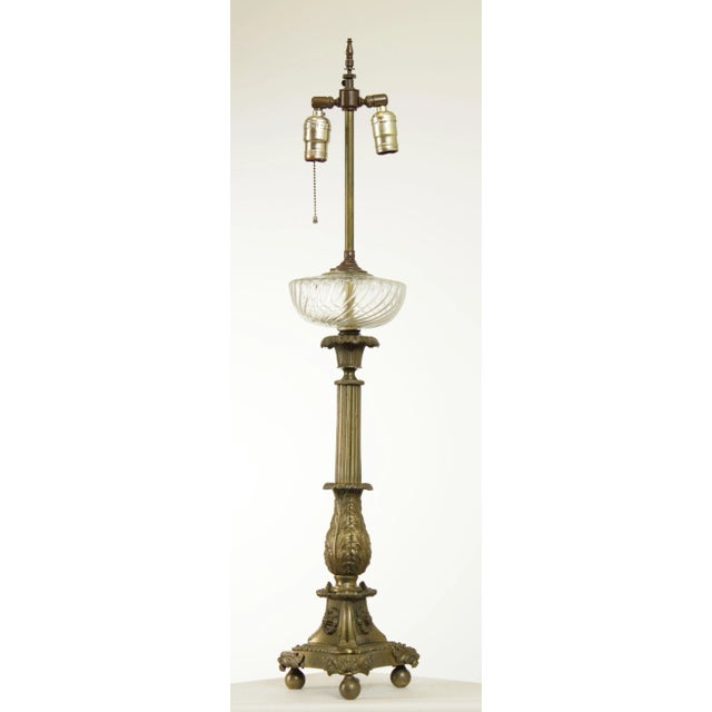 Antique 19th Century French Bronze Astral Table Lamp For Sale - Image 4 of 13