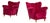 Swedish Cabinetmaker, Lounge Chairs, Red Velvet, Lacquered Wood, Sweden, 1940s For Sale