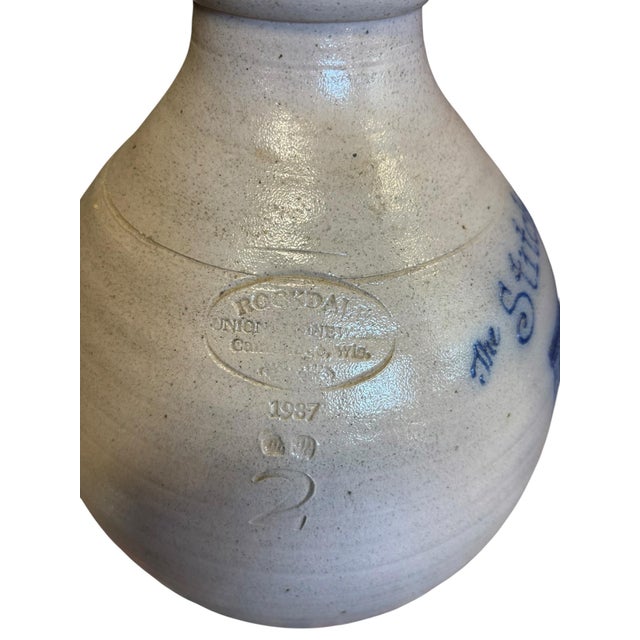 Rowe Pottery 2 Gallon Salt Glazed Stoneware Jug – Stitchin’ Post Salisbury Nc Commemorative For Sale In Greensboro - Image 6 of 9