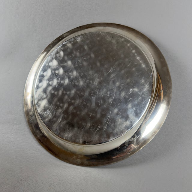 Vintage Cut Crystal and Silver Plated Appetizer Tray, 1960s For Sale - Image 9 of 12