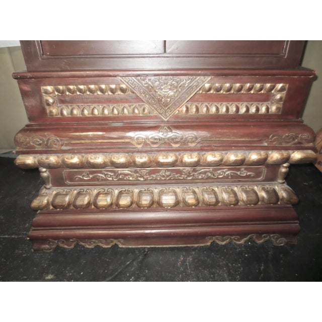 Chinese Buddhist Display Glass Cabinet Vintage 1980s' For Sale - Image 9 of 12