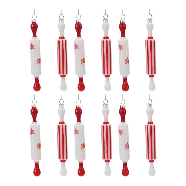 Contemporary Glass Rolling Pin Ornament (Set of 12) For Sale - Image 3 of 3