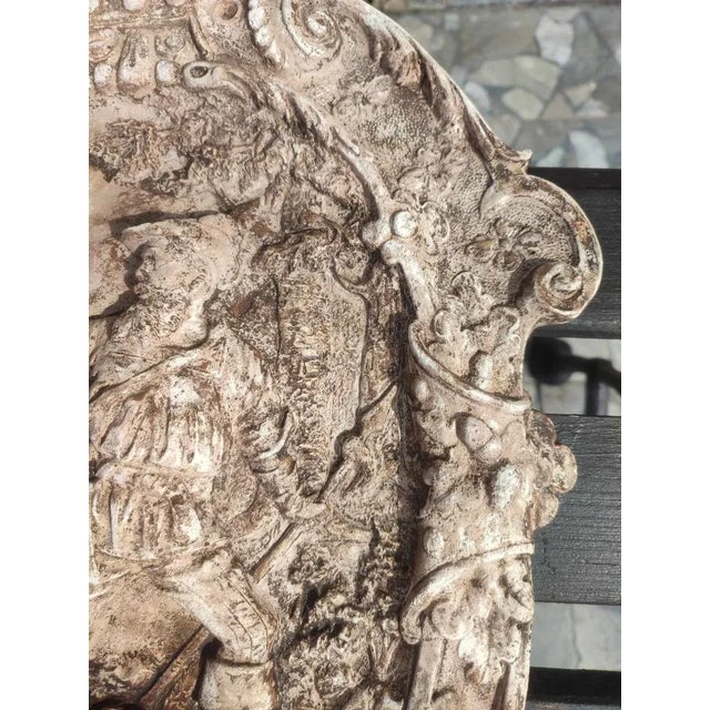 A pre-war hunting painting, made of plaster, dimensions: height 42.5 cm, width 33 cm, depth 3 cm.