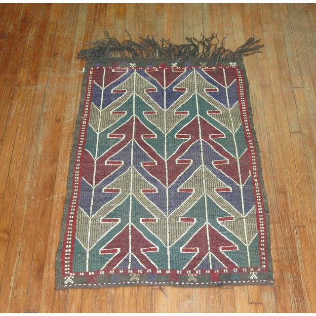 One of a kind, mid 20th-century Hand-knotted Turkish Flat-weave Rug. Professionally Washed & personally vetted. Ready for...