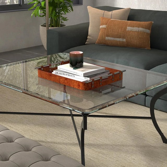 Tobacco Brown Leather Tray For Sale - Image 9 of 9