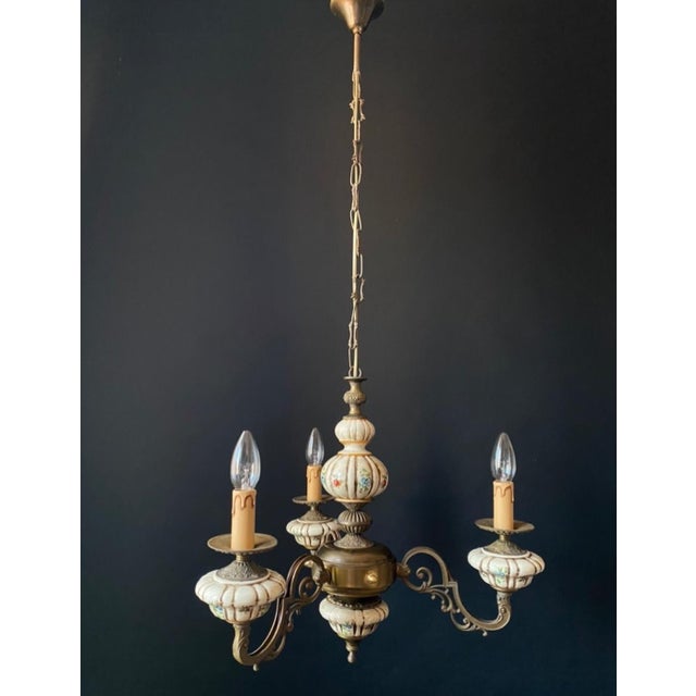 Vintage Ceramic Chandelier, 1960s For Sale - Image 4 of 13