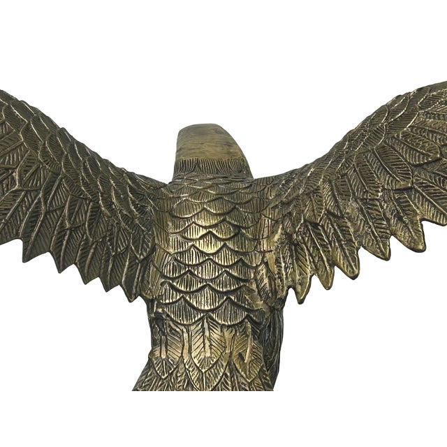 Handmade Artistic Bronze Metal Color Flying Eagle Display Figure For Sale - Image 12 of 14