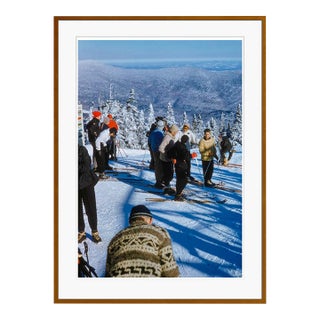 Toni Frissell 'Classic Retro Ski Scene' Archival Pigment Print Framed in Brown For Sale