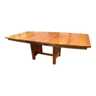 Mission Style Cherry Extension Dining Table For Sale