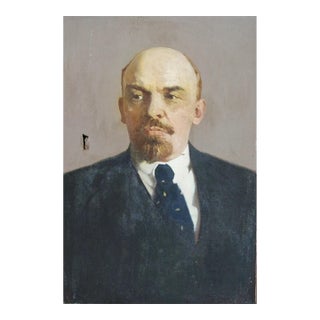 Lenin Portrait Oil Painting, Soviet Socialist Realism, Ukrainian Artist 150-100 For Sale