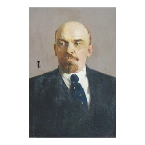 Lenin Portrait Oil Painting, Soviet Socialist Realism, Ukrainian Artist 150-100