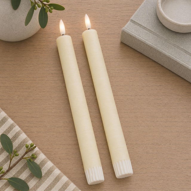Modern FIA Wick Ivory Taper Candle (Set of 2) For Sale - Image 3 of 4