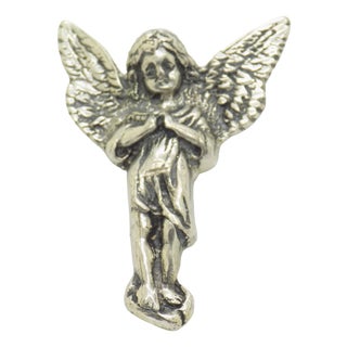 Vintage Italian Genuine Silver 800 Wall-Hanging Angel Figurine from Arezzo, 1970s For Sale
