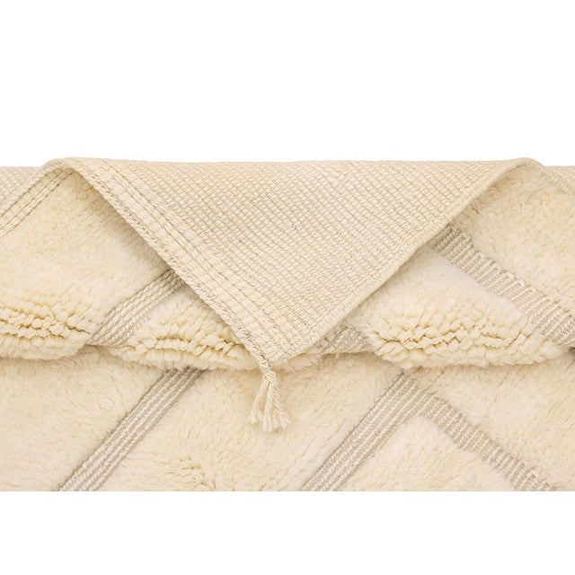 Ivory Hand-Knotted Wool Premium Rug by Azele Studio For Sale - Image 8 of 11