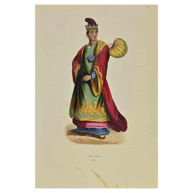 Auguste Wahlen, Burmese Nobleman, Lithograph, 1844 For Sale