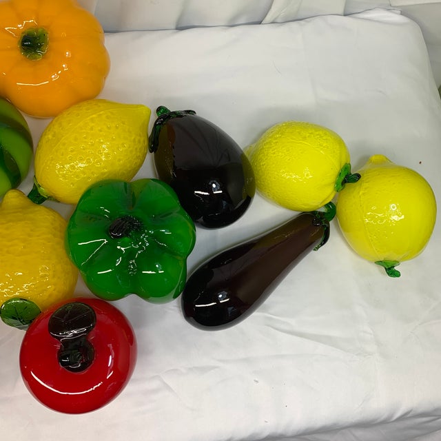 Yellow Murano Style Glass Fruits and Vegetables - 19 PCS For Sale - Image 8 of 8