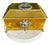 Antique Victorian Jewelry Box “Boudoir” or Sewing Box in Mustard/ Golden/ Green Velvet, Inside Blue Silk From the Early 20th Century For Sale