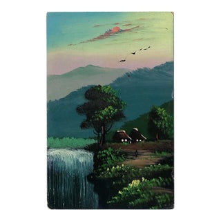 1920s Japanese Waterfall Landscape Painting For Sale