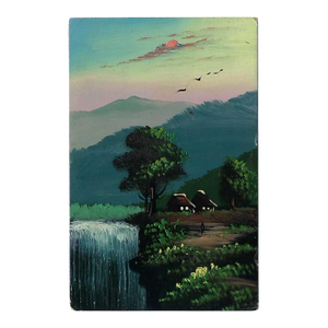 1920s Japanese Waterfall Landscape Painting
