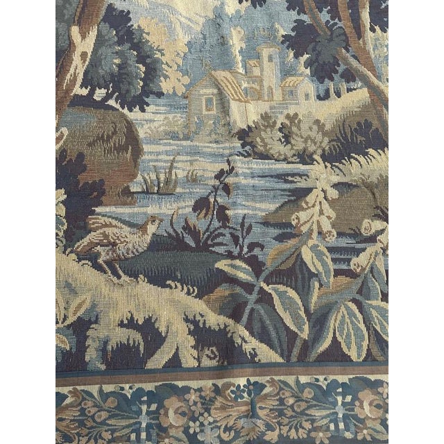 Vintage French Aubusson Style Jacquard Verdure Tapestry, 1970s For Sale - Image 16 of 18