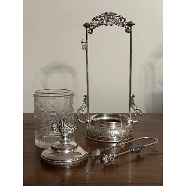Victorian Late 19th Century Victorian Wilcox Silver Plate Pickle Castor With Figural Glass, No. 4624 For Sale - Image 3 of 15