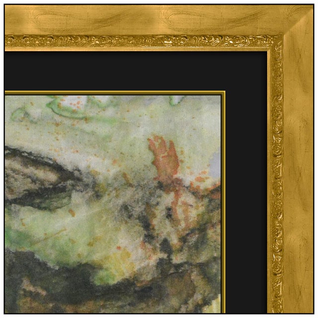1996 Lorne, April 16th Figurative Green Watercolor and Oil Paint Collage Paul Jenkins For Sale In Minneapolis - Image 6 of 7