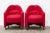 4 Red Armchairs with Wheels from the 80s Enveloping shape and soft lines, soft padding covered in cotton, fixed lumbar...