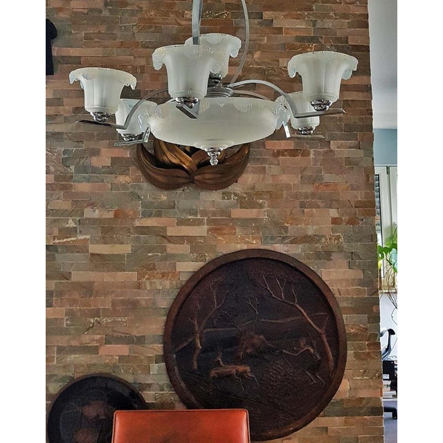 Art Deco Chandelier from Ezan & Petitot, France, 1930s For Sale - Image 4 of 18