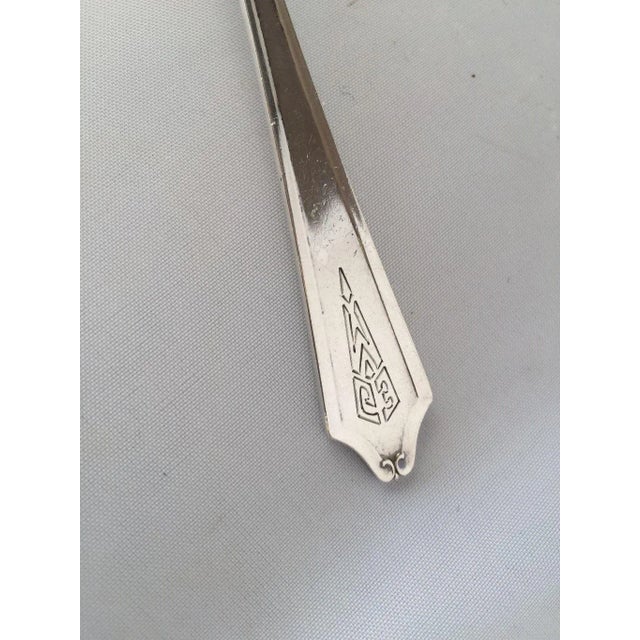 Mid-Century Modern Vintage Art Deco Style Sterling Silver Fork For Sale - Image 3 of 4