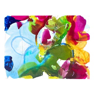 Liz Barber, Bright Blooms 4, Mixed Media on Canvas, 2023 For Sale