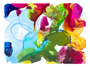 Liz Barber, Bright Blooms 4, Mixed Media on Canvas, 2023