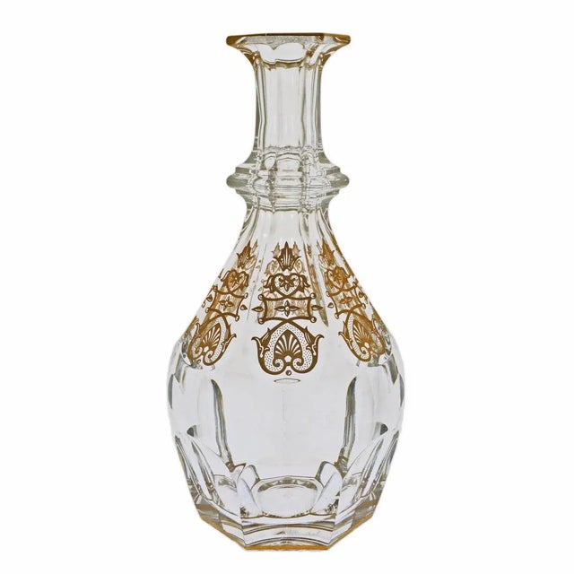Baccarat Harcourt Empire Decanter Gilded Large Crystal Baccarat Decanter Bar Decor Wedding Gift Baccarat Gift Decanter...