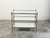 Metal Italian Midcentury Patinated Metal Trolley with Mirrored Shelves and Casters For Sale - Image 7 of 10