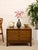 Wood Vintage Walnut Three-Drawer Nightstand With Brass Campaign Hardware For Sale - Image 7 of 12