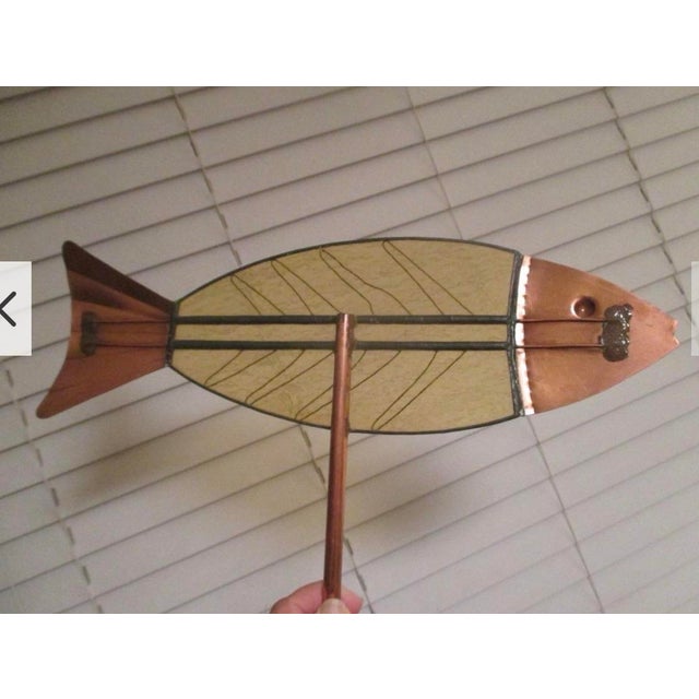 Vintage Leaded Slag Glass and Copper School of Fish Sculpture Styled Alter Curtis Jere For Sale - Image 9 of 10