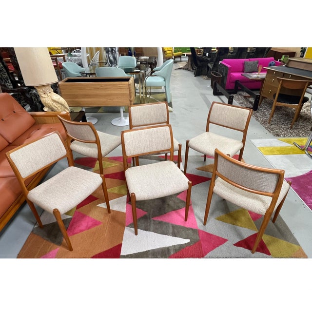 Set of 6 Original j.l. Møller Model 80 Danish Teak Dining Chairs For Sale - Image 14 of 16